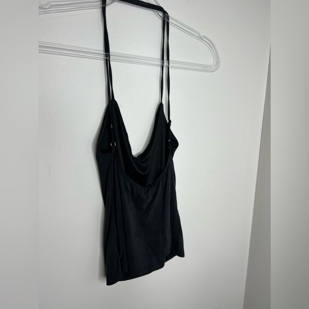 Lulu’s black spaghetti strap tank w/ruched front. Small. Adjustable straps. - Picture 6 of 10